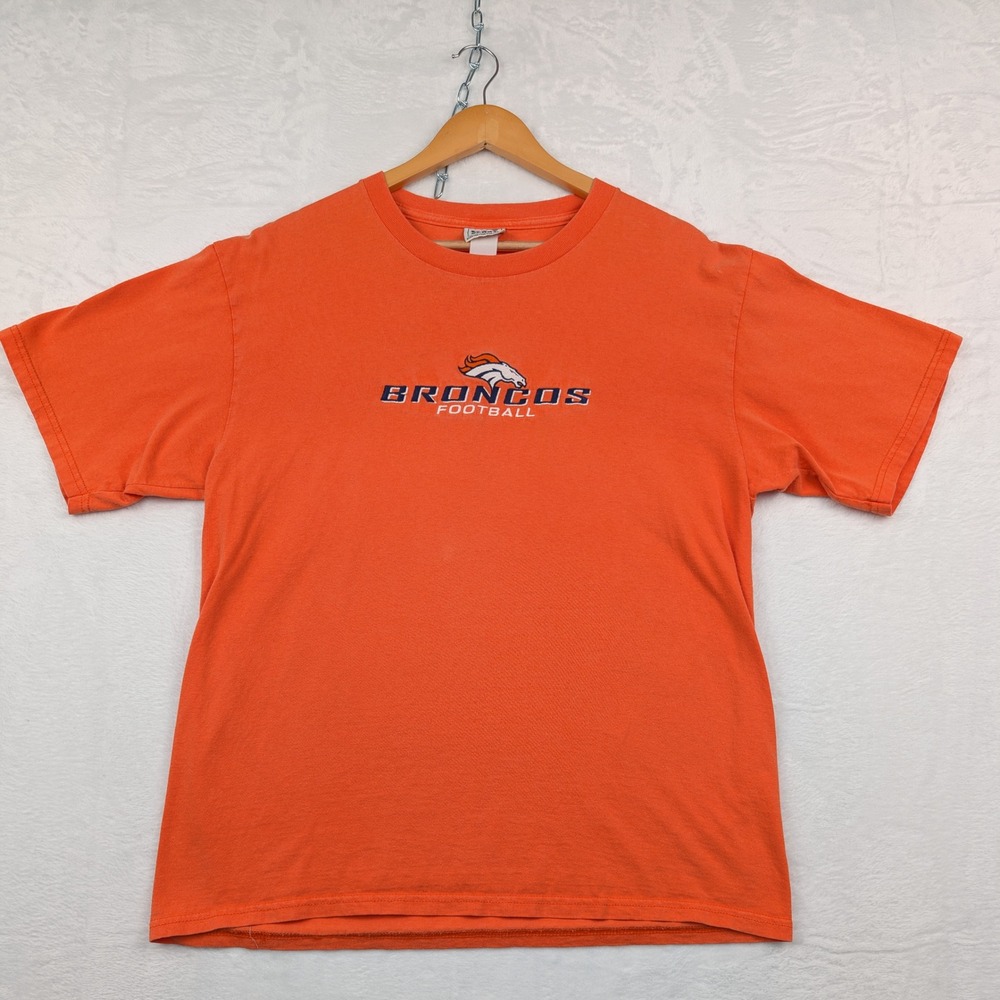 VTG Lee Sport T-Shirt Men's L Orange Denver Broncos NFL Football Streetwear 90s